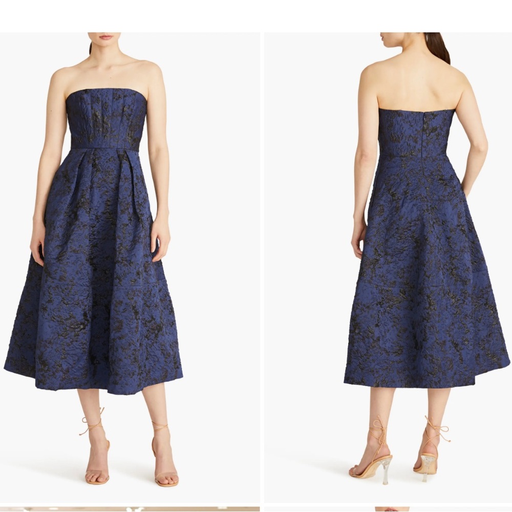 Elegant Blue Strapless Dress
